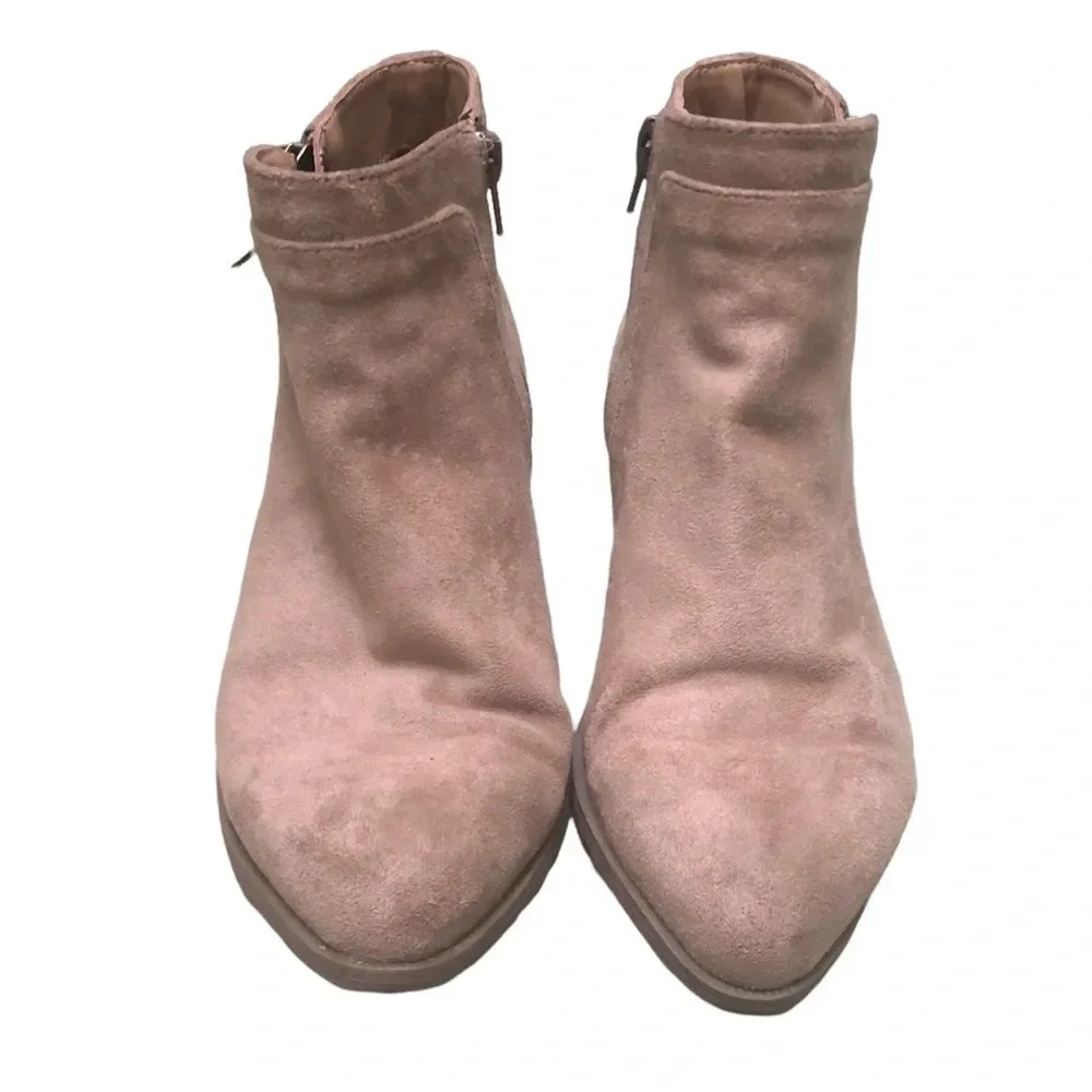ANNE KLEIN TAUPE FAUX SUEDE BOOTIES